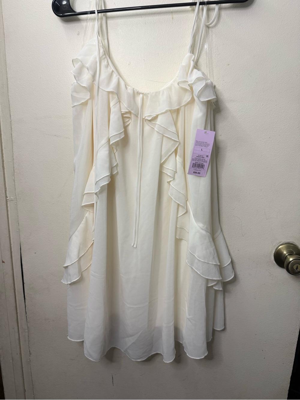 Target Ivory Ruffle Spaghetti Strap Blouse